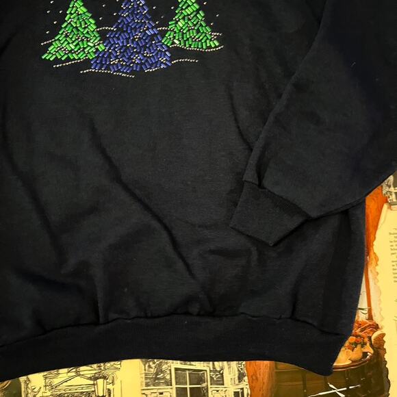 Vintage Christmas Embellished Pullover Sweater - Picture 4 of 7